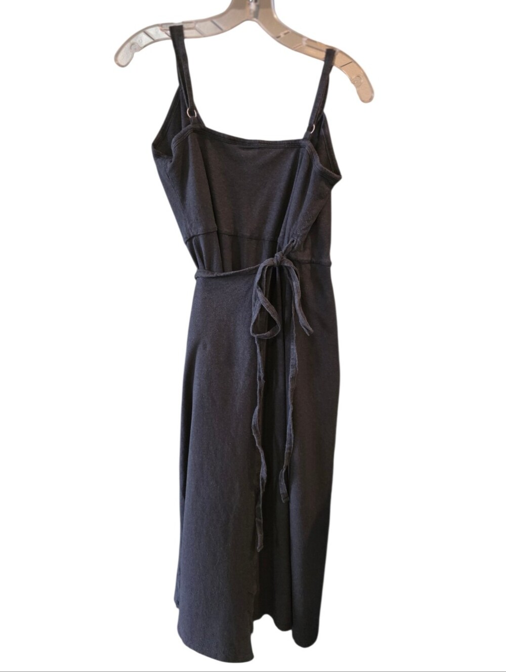 Patagonia Black Wrap-Front Midi Dress Size Medium - Picture 3 of 8